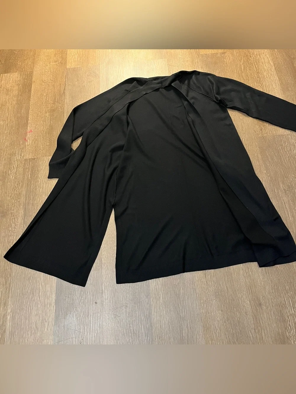 89th + Madison Black Open-Front Longline Duster Cardigan (S)
